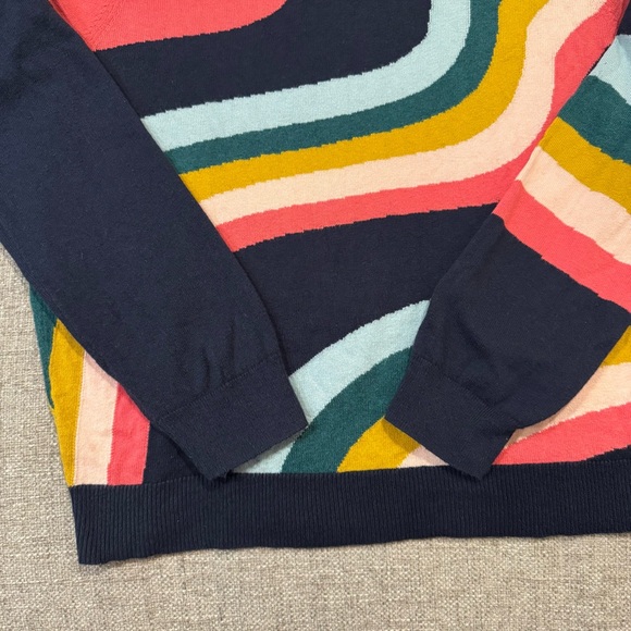 Marine Layer Womens Icon Wavy Rainbow Stripe Cotton Sweater S - Picture 8 of 12